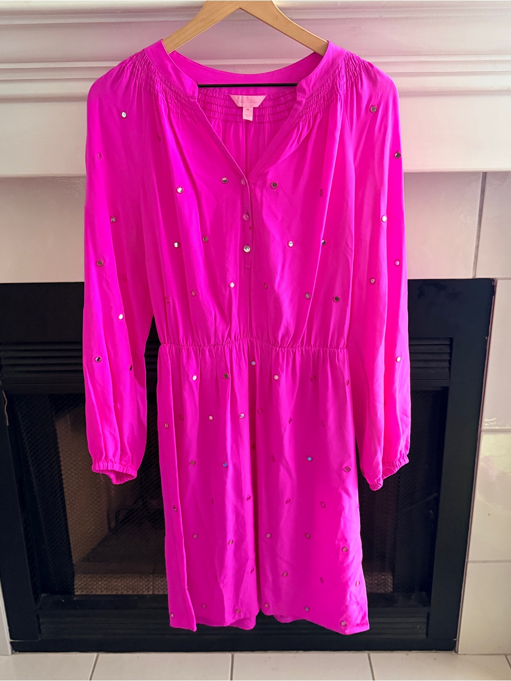 Lilly Pulitzer Turner Silk Dress In Mambo Pink Size Medium